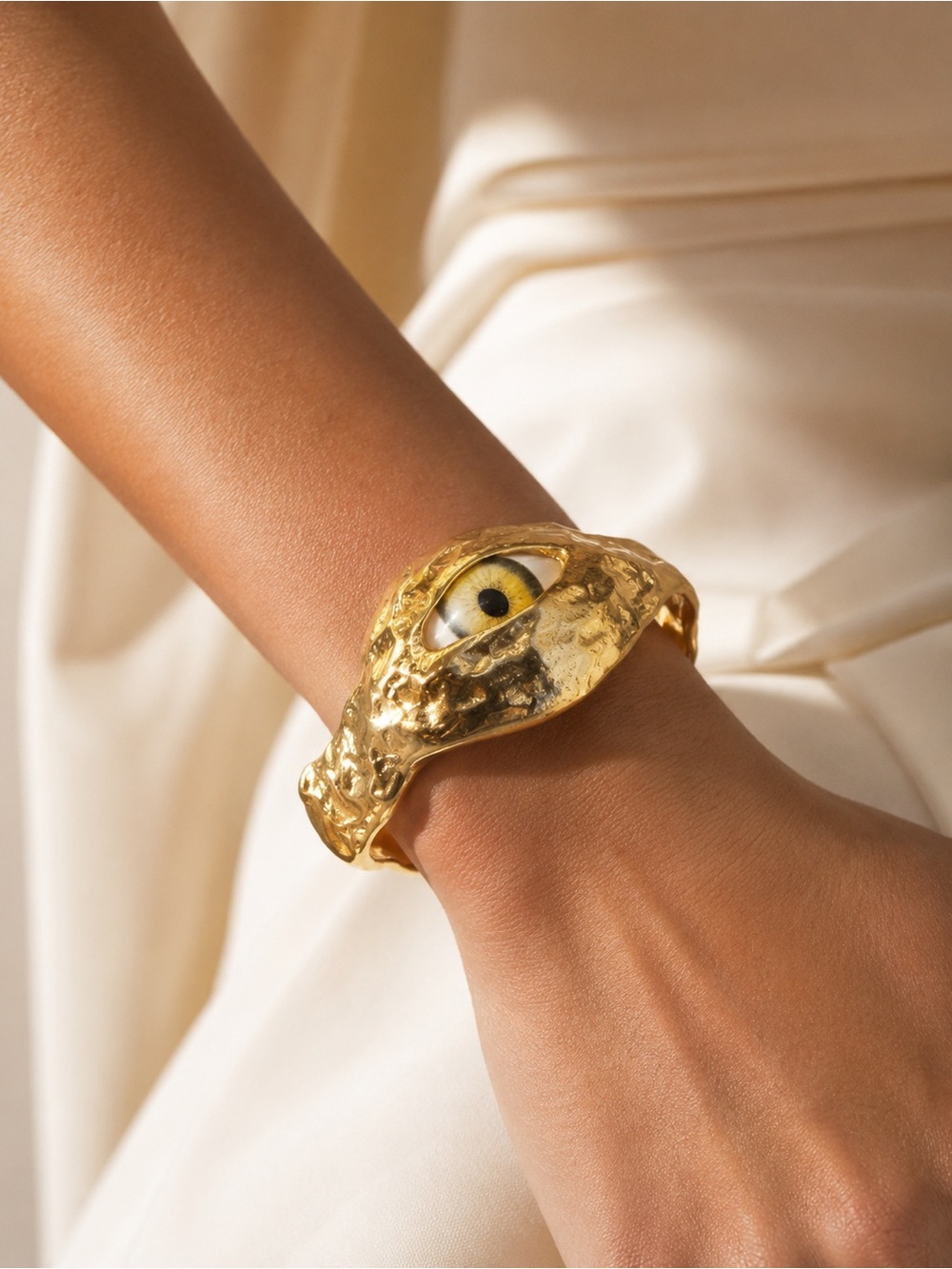 Schiaparelli Surreal Eye Gold Cuff Bracelet Iconic Statement Piece